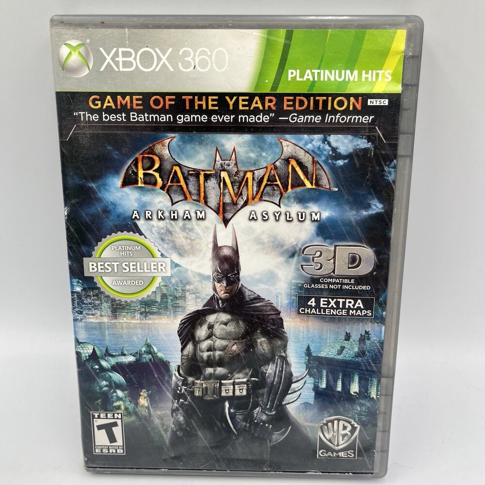Batman Arkham Asylum Game Of The Year Edition Xbox 360 Complete CIB - Tested